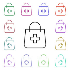 Poster - Shopping multi color style icon. Simple thin line, outline vector of medical icons for ui and ux, website or mobile application