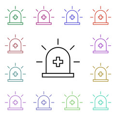 Poster - Siren multi color style icon. Simple thin line, outline vector of medical icons for ui and ux, website or mobile application
