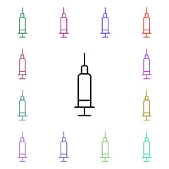 Poster - Syringe multi color style icon. Simple thin line, outline vector of medical icons for ui and ux, website or mobile application