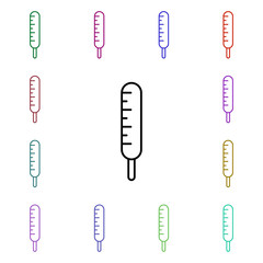 Poster - Thermometer multi color style icon. Simple thin line, outline vector of medical icons for ui and ux, website or mobile application