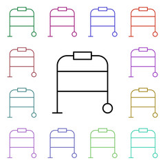 Poster - Walker multi color style icon. Simple thin line, outline vector of medical icons for ui and ux, website or mobile application