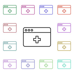 Poster - Webpage medical multi color style icon. Simple thin line, outline vector of medical icons for ui and ux, website or mobile application