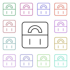 Poster - Weight medical multi color style icon. Simple thin line, outline vector of medical icons for ui and ux, website or mobile application
