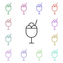 Poster - Ice-cream multi color style icon. Simple thin line, outline vector of summer icons for ui and ux, website or mobile application