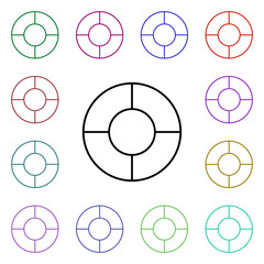 Poster - Lifebuoy multi color style icon. Simple thin line, outline vector of summer icons for ui and ux, website or mobile application