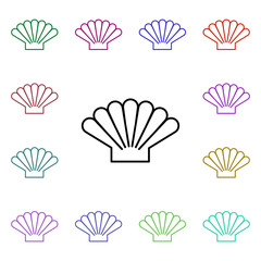 Poster - Seashell multi color style icon. Simple thin line, outline vector of summer icons for ui and ux, website or mobile application