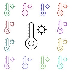 Poster - Thermometer multi color style icon. Simple thin line, outline vector of summer icons for ui and ux, website or mobile application