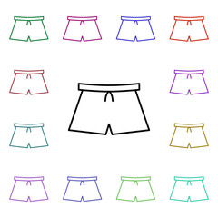 Poster - Swimsuit multi color style icon. Simple thin line, outline vector of summer icons for ui and ux, website or mobile application