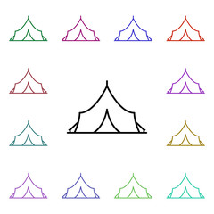 Poster - Tent multi color style icon. Simple thin line, outline vector of summer icons for ui and ux, website or mobile application