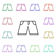 Poster - Shorts multi color style icon. Simple thin line, outline vector of summer icons for ui and ux, website or mobile application