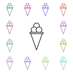 Poster - Ice-cream multi color style icon. Simple thin line, outline vector of summer icons for ui and ux, website or mobile application