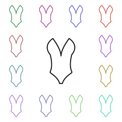 Poster - Swimsuit multi color style icon. Simple thin line, outline vector of summer icons for ui and ux, website or mobile application