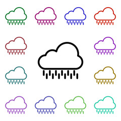 Poster - Cloudy, rain sign multi color style icon. Simple thin line, outline vector of weather icons for ui and ux, website or mobile application