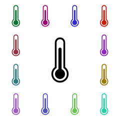 Poster - Thermometer sign multi color style icon. Simple thin line, outline vector of weather icons for ui and ux, website or mobile application
