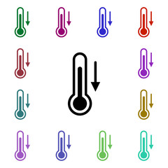 Poster - Low temperature sign multi color style icon. Simple thin line, outline vector of weather icons for ui and ux, website or mobile application