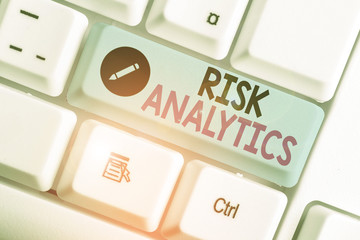 Poster - Text sign showing Risk Analytics. Business photo text study of underlying uncertainty of a given course of action