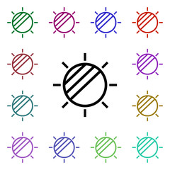 Poster - Eclipse solar sign multi color style icon. Simple thin line, outline vector of weather icons for ui and ux, website or mobile application