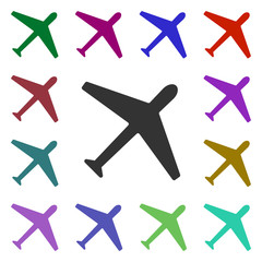 Poster - Plane multi color style icon. Simple glyph, flat vector of web icons for ui and ux, website or mobile application