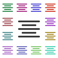 Poster - Text center multi color style icon. Simple glyph, flat vector of web icons for ui and ux, website or mobile application