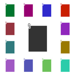 Poster - Attached document multi color style icon. Simple glyph, flat vector of web icons for ui and ux, website or mobile application