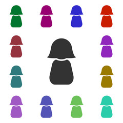 Poster - Girl avatar multi color style icon. Simple glyph, flat vector of web icons for ui and ux, website or mobile application