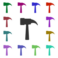 Poster - Hammermulti color style icon. Simple glyph, flat vector of web icons for ui and ux, website or mobile application