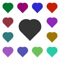 Poster - Heart multi color style icon. Simple glyph, flat vector of web icons for ui and ux, website or mobile application