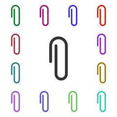 Poster - Paperclip multi color style icon. Simple glyph, flat vector of web icons for ui and ux, website or mobile application