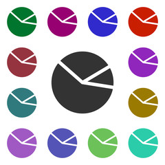 Poster - Pie chart multi color style icon. Simple glyph, flat vector of web icons for ui and ux, website or mobile application