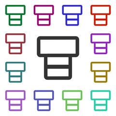 Poster - Printing paper multi color style icon. Simple glyph, flat vector of web icons for ui and ux, website or mobile application