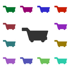 Poster - Shopping cart multi color style icon. Simple glyph, flat vector of web icons for ui and ux, website or mobile application