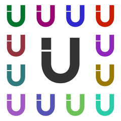 Poster - Text letter umulti color style icon. Simple glyph, flat vector of web icons for ui and ux, website or mobile application