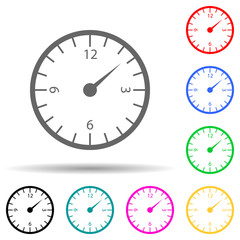Poster - clock multi color style icon. Simple glyph, flat vector of measuring elements icons for ui and ux, website or mobile application