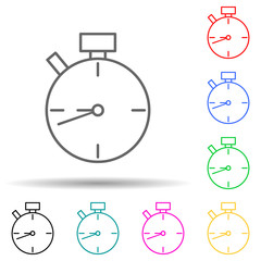 Poster - stopwatch multi color style icon. Simple thin line, outline vector of measuring Instruments icons for ui and ux, website or mobile application