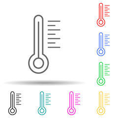 thermometer multi color style icon. Simple thin line, outline vector of measuring Instruments icons for ui and ux, website or mobile application