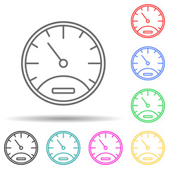 Poster - speedometer multi color style icon. Simple thin line, outline vector of measuring Instruments icons for ui and ux, website or mobile application