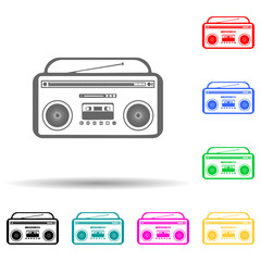 Poster - cassette recorder icon. Detailed icon of musical instrument icon. Premium quality graphic design. One of the collection icon for websites, web design, mobile app on white background
