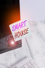 Poster - handwriting text writing smart house. conceptual photo homes that have electronic devices and contro