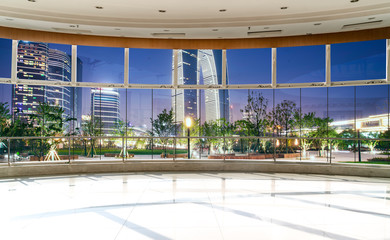 Wall Mural - Office building glass and city skyline