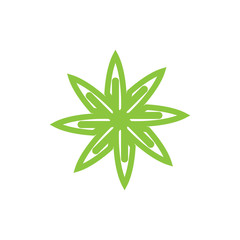 Wall Mural - Green Flower logo design vector