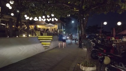 Wall Mural - BALI, INDONESIA. 2019 Dec 13th. Time lapse view of Night time in Bali Street