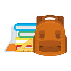 Wall Mural - schoolbag with books and supplies