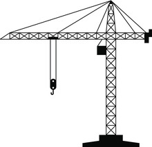 Construction Crane Vector Icon.