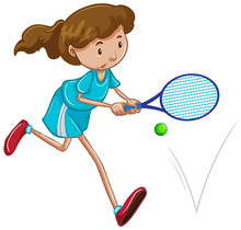 Female Playing Tennis Clipart Free Stock Photo - Public Domain Pictures