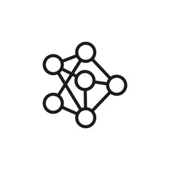 Poster - simple connection line icon.
