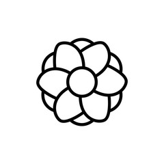 Canvas Print - Simple flower line icon.