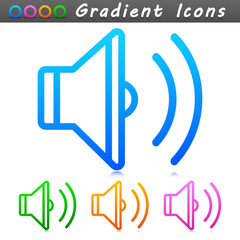 Sticker - Vector sound symbol icon design