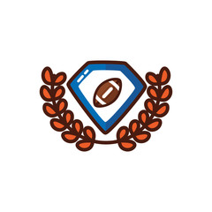 Poster - american football sport balloon in emblem