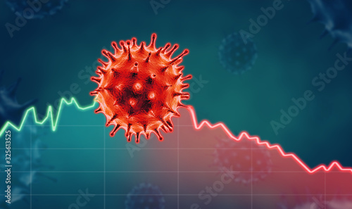 Fotomural Coronavirus economic impact concept image