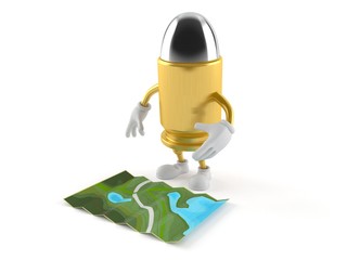 Canvas Print - Bullet character looking at map